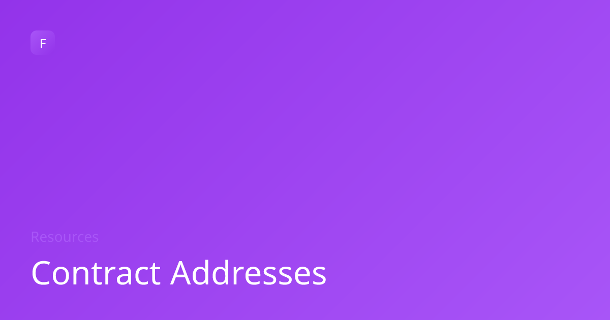 Contract Addresses | Fluxtra
